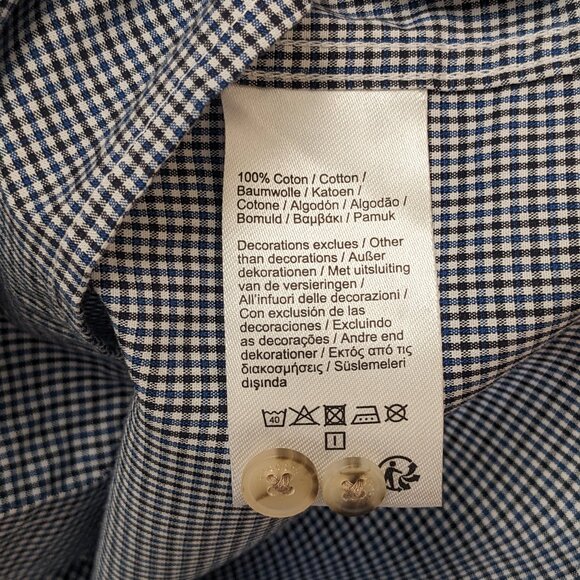 Lacoste Men's Regular Fit Twill Checkered Collared Button Down Shirt M/L - Picture 8 of 11